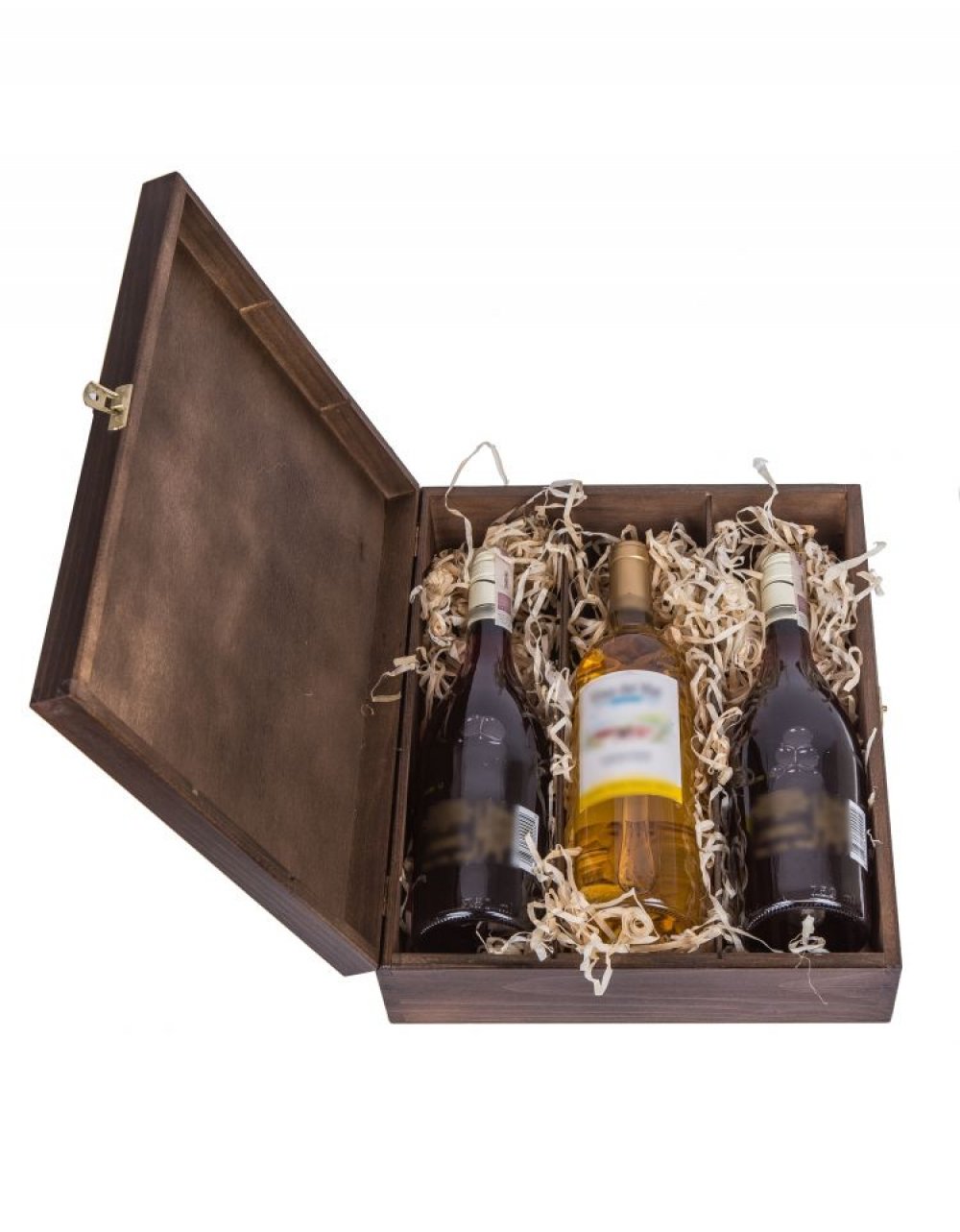 Dřevěný dárkový box na alkohol 36x30x10 cm, bronzový