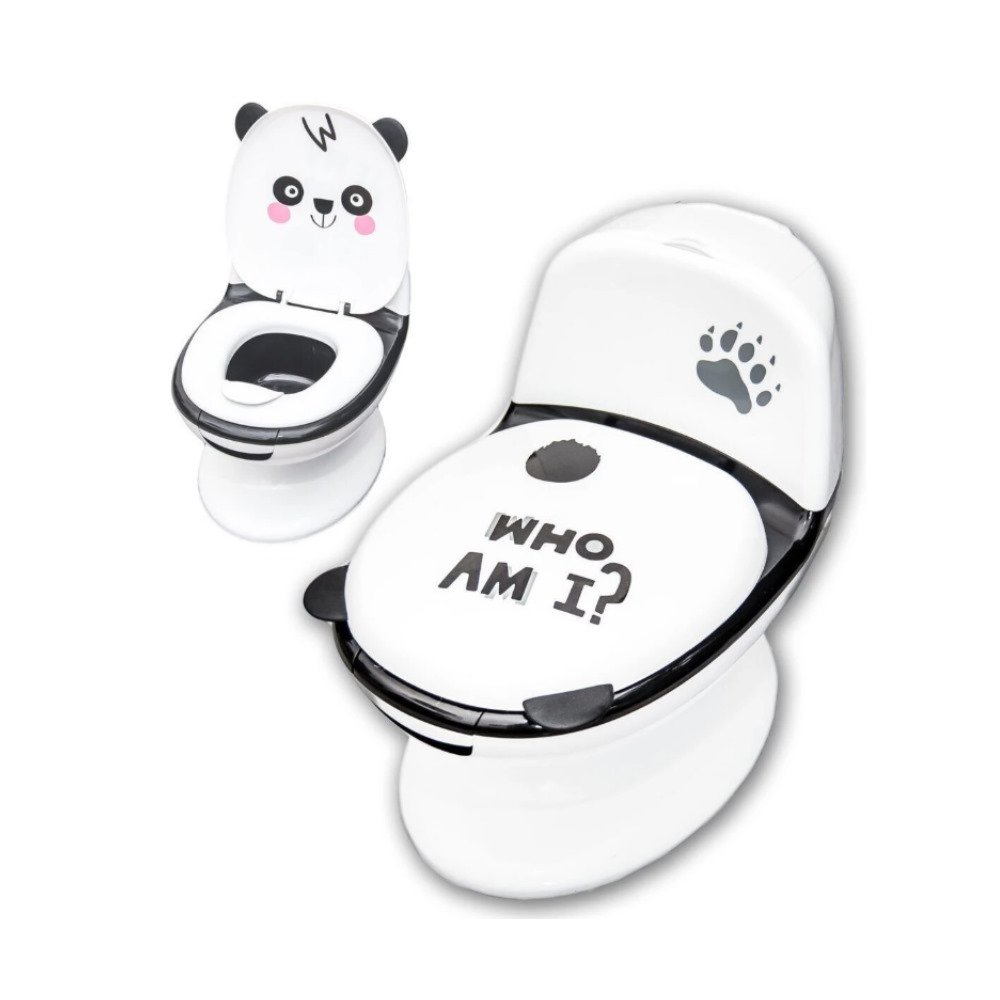 Interaktivní toaleta pro děti PANDA, zvuky splachování, vyjímatelná toaletní nádoba, hygienický, bezpečný, stabilní