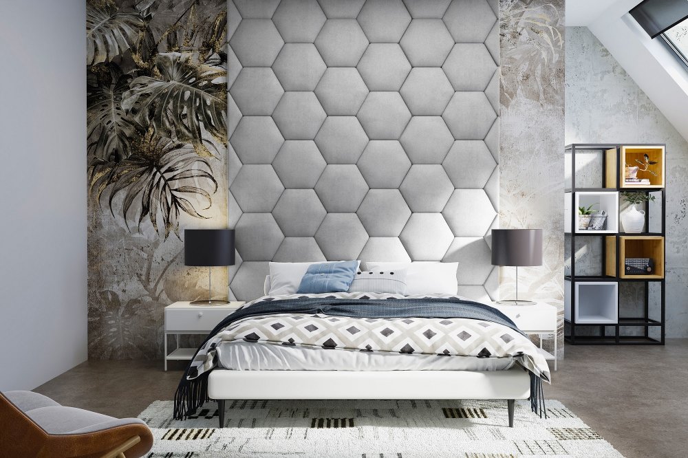 Panel čalouněný Hexagon 5 cm - 16 Panel čalouněný Hexagon 5 cm - 16