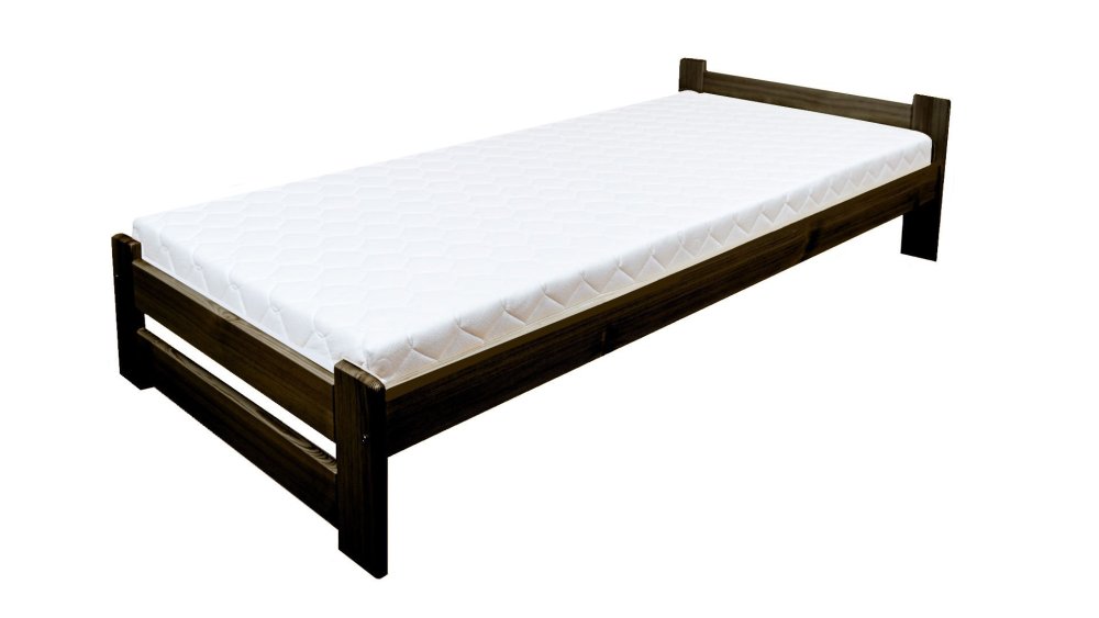 Postel Eda 80x200 cm, odstín ořech + postelový laťkový rošt + matrace Relax