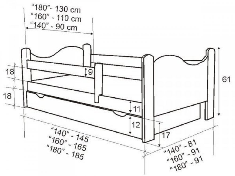 Postel Jeníček 180x80 cm + rošt bílá Postel Jeníček 180x80 cm + rošt bílá