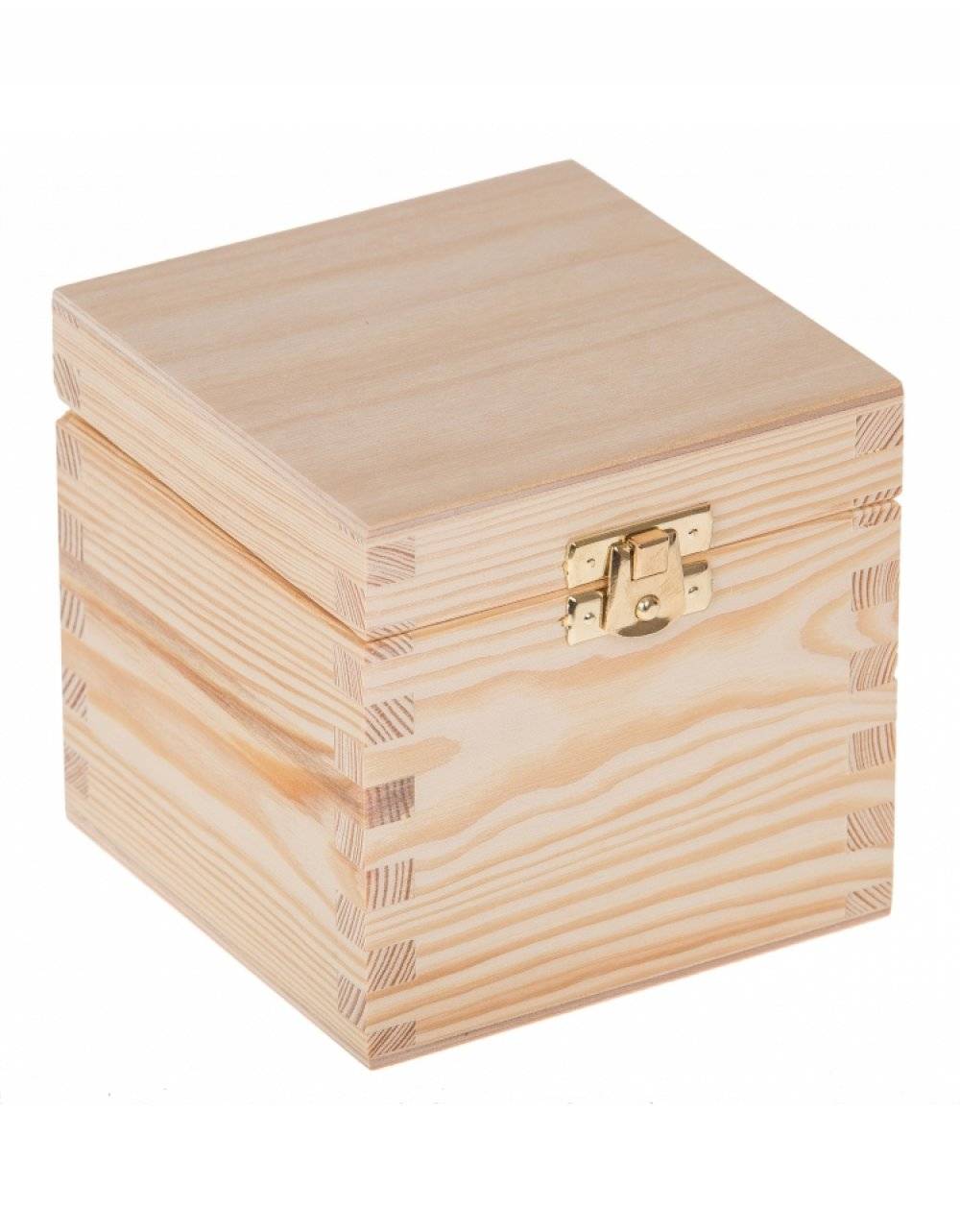Přírodní dřevěná dárková krabička 11x11x10,5 cm