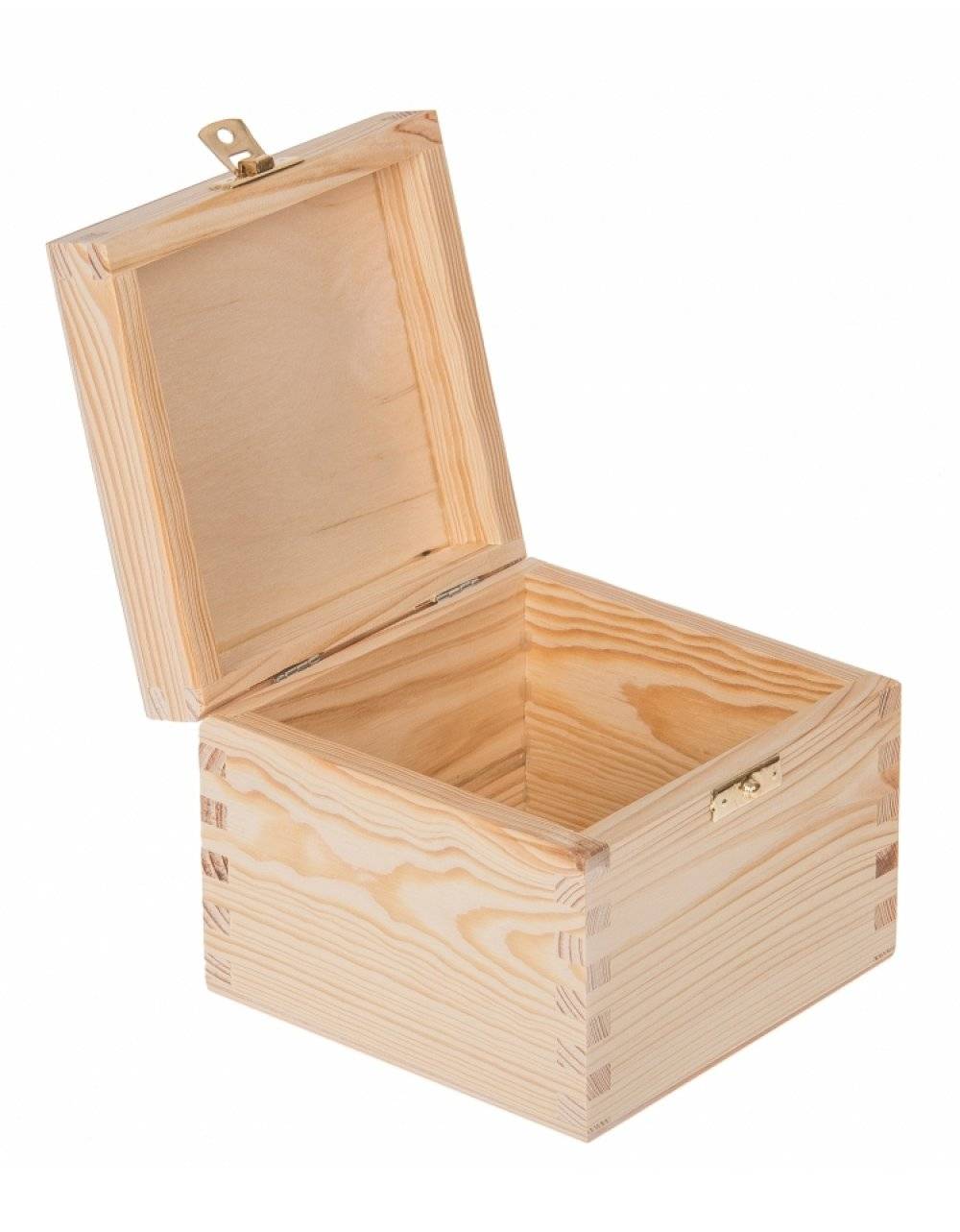 Přírodní dřevěná dárková krabička 13x13x10 cm