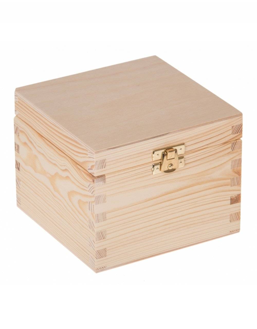 Přírodní dřevěná dárková krabička 13x13x10 cm