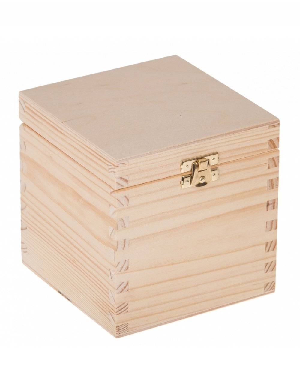 Přírodní dřevěná dárková krabička 13x13x13,5 cm