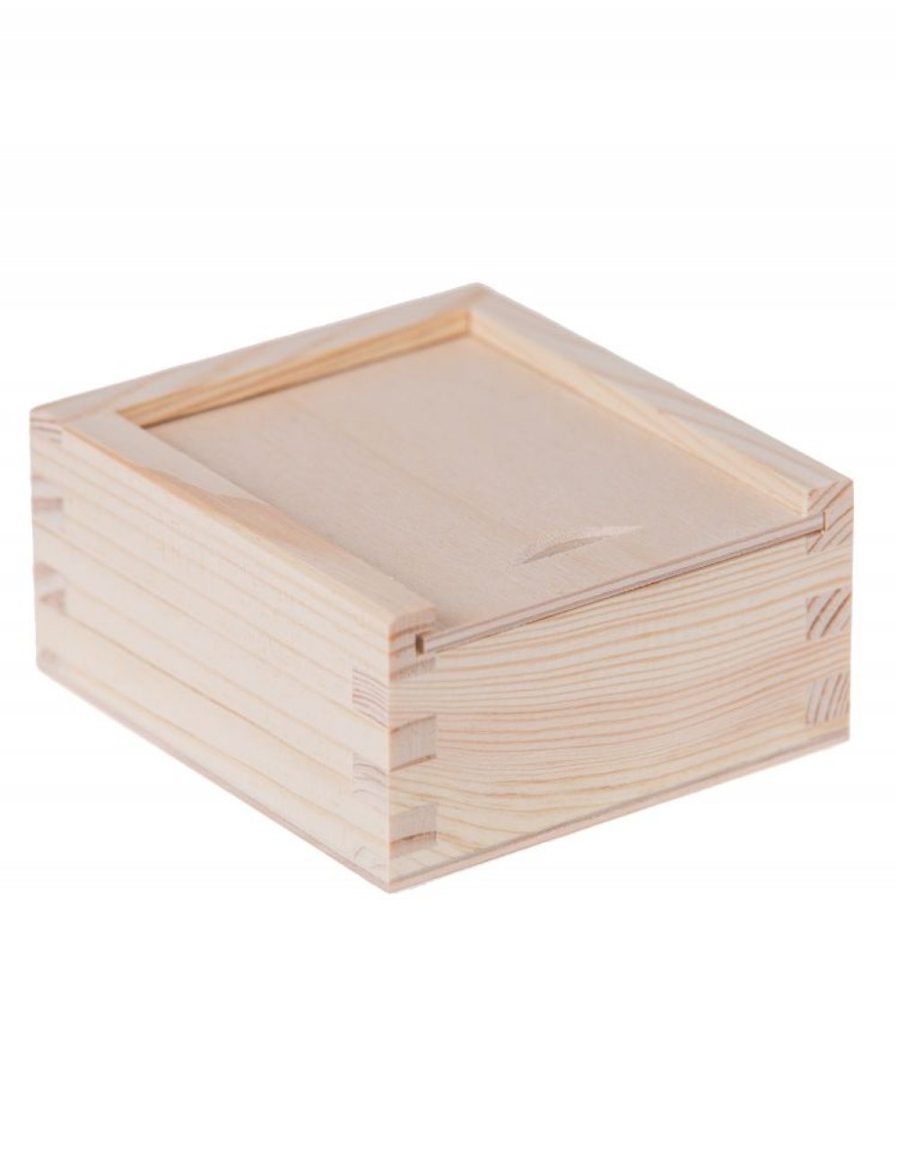 Přírodní dřevěná krabička 10x9x5 cm