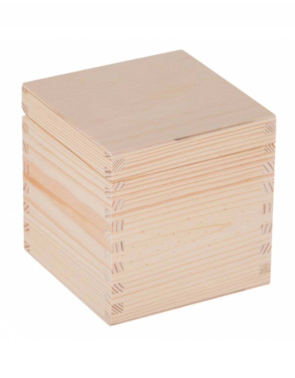 Přírodní dřevěná krabička 13x13x13,5 cm