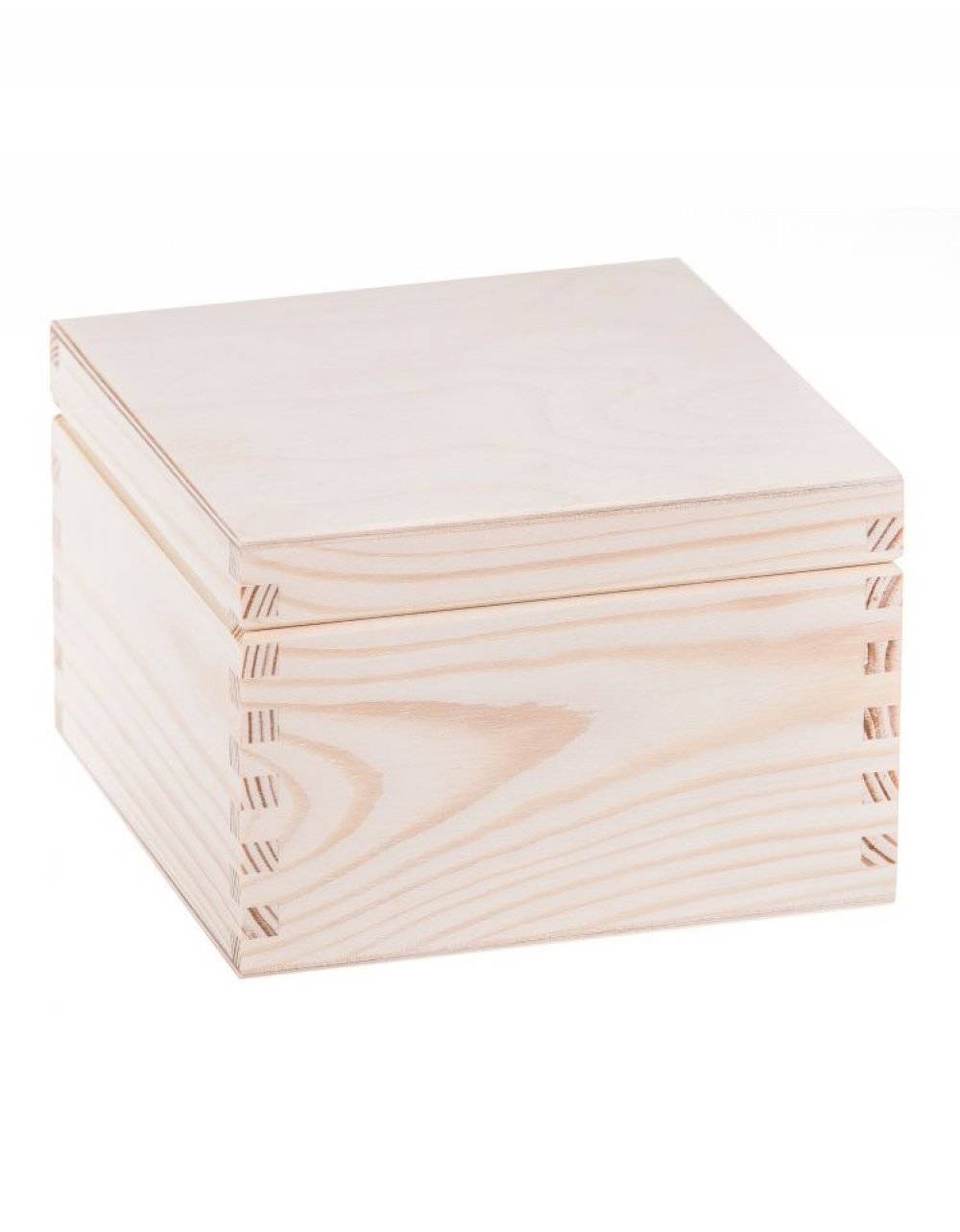 Přírodní dřevěná krabička 16x16x10,5 cm