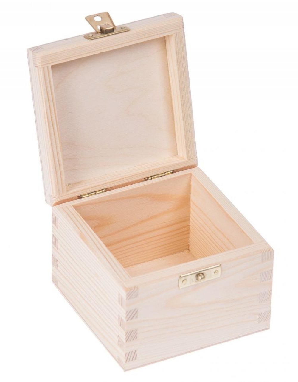 Přírodní dřevěná krabička na čaj 10x10x8 cm zapínací Přírodní dřevěná krabička na čaj 10x10x8 cm zapínací
