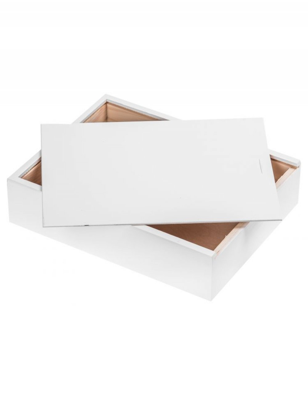 Víceúčelový dřevěný box 27x21x6 cm, barva bílá