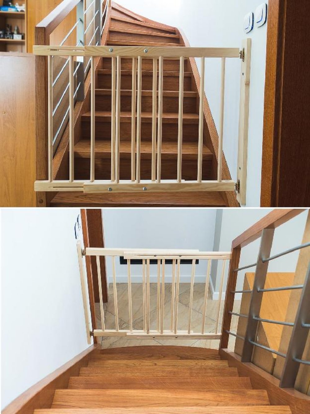 Bezpečnostní zábrana dveře - schody 72-122 cm výška 68 cm