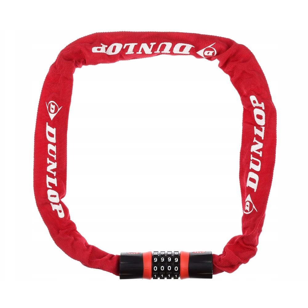 Zámek na kolo Dunlop s kódovým zamykáním, řetězový, barva červená Zámek na kolo Dunlop s kódovým zamykáním, řetězový, barva červená